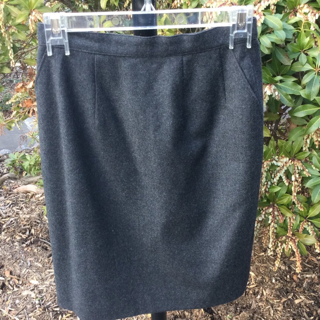Pure Wool Solid Gray Midi